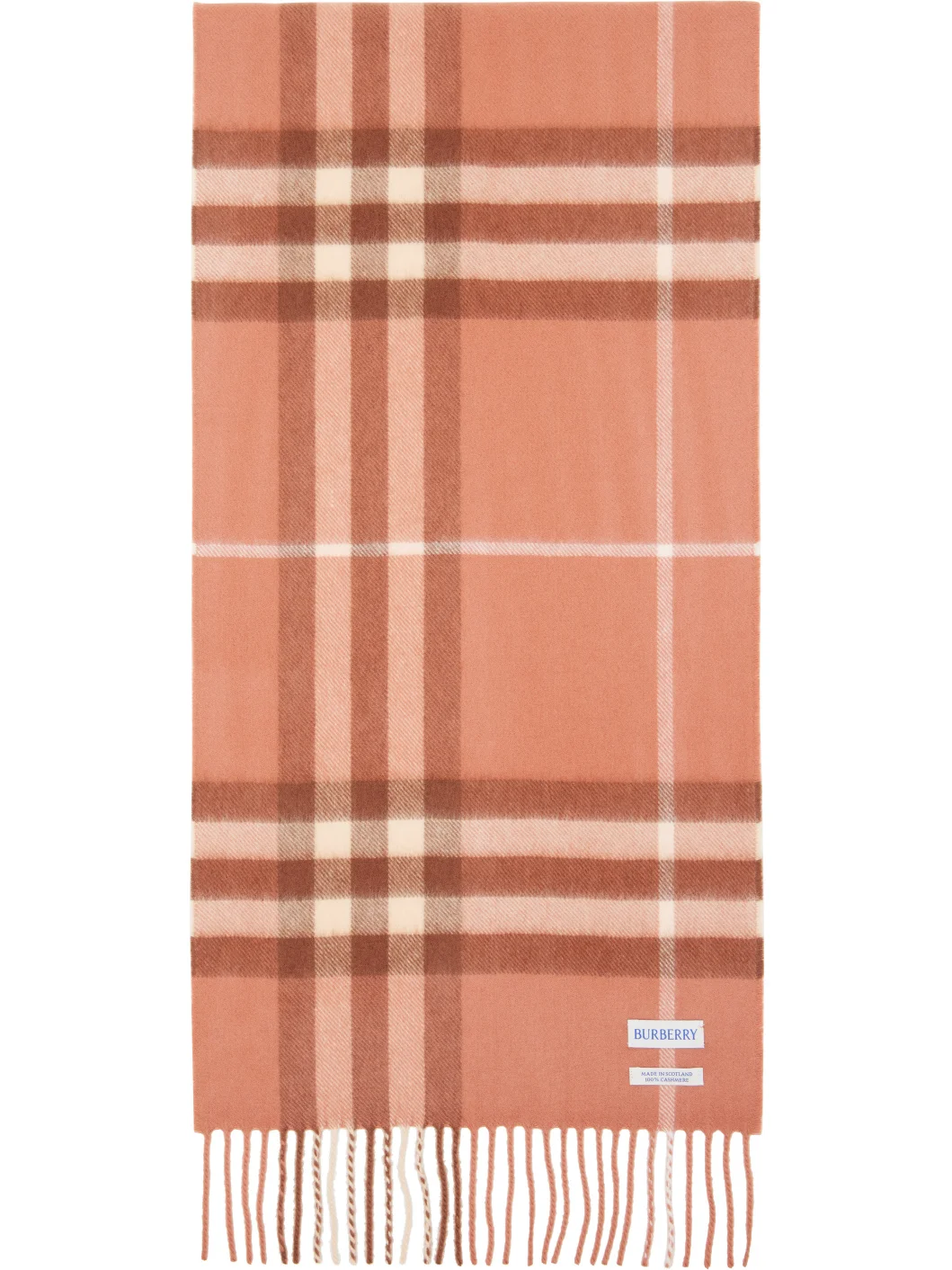 Pink Check Cashmere Scarf - 1