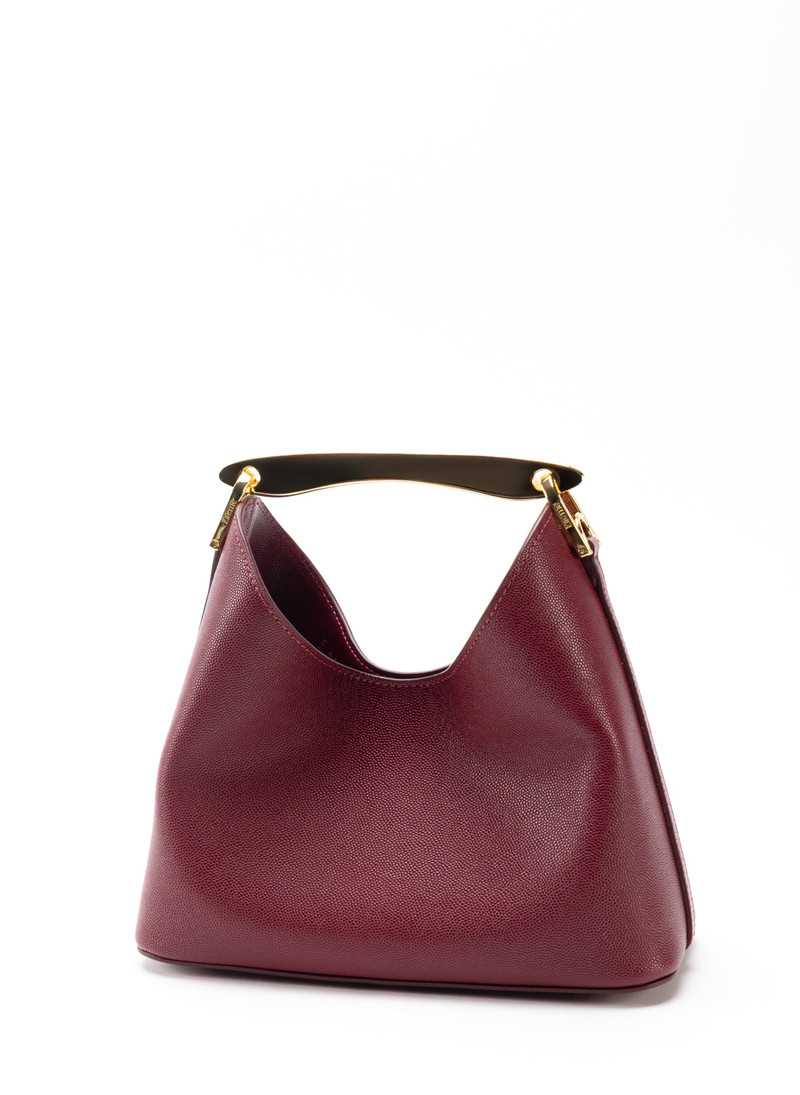 Elleme Small Boomerang Caviar Leather Burgundy outlook