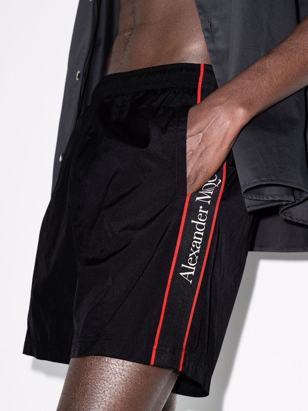 logo-tape swim shorts - 2