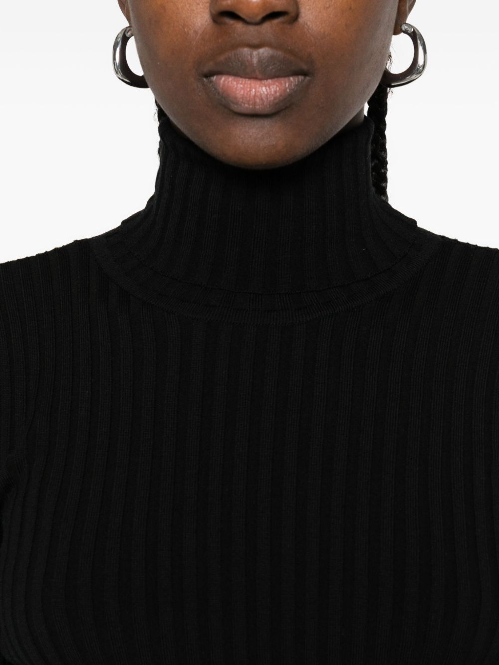 ribbed turtleneck dress - 5