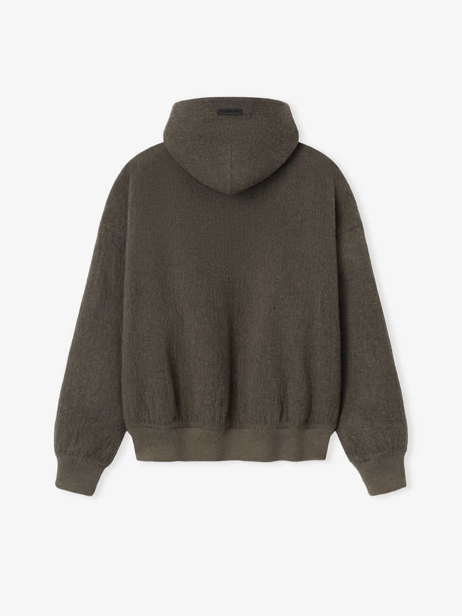 Textured Wool Zip Up Hoodie - 6