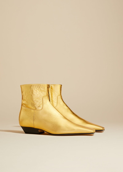 KHAITE The Marfa Ankle Boot in Gold Metallic Leather outlook