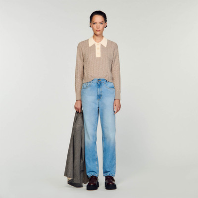 Sandro CROPPED CABLE-KNIT SWEATER outlook