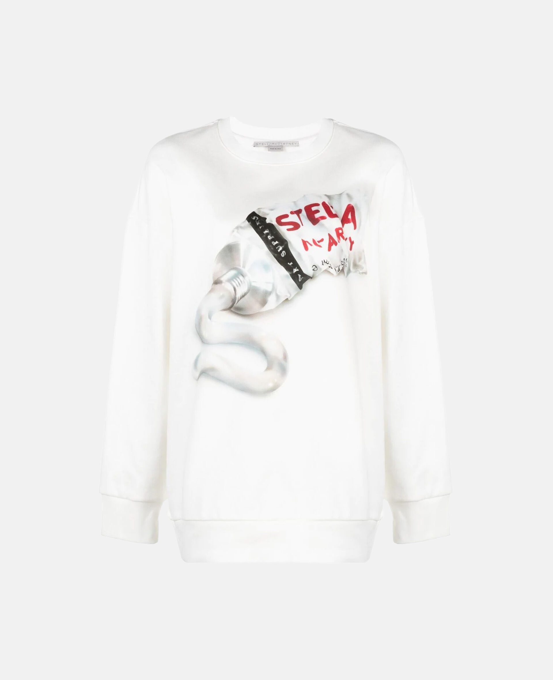 Stella Logo Toothpaste Print Cotton Sweatshirt - 1