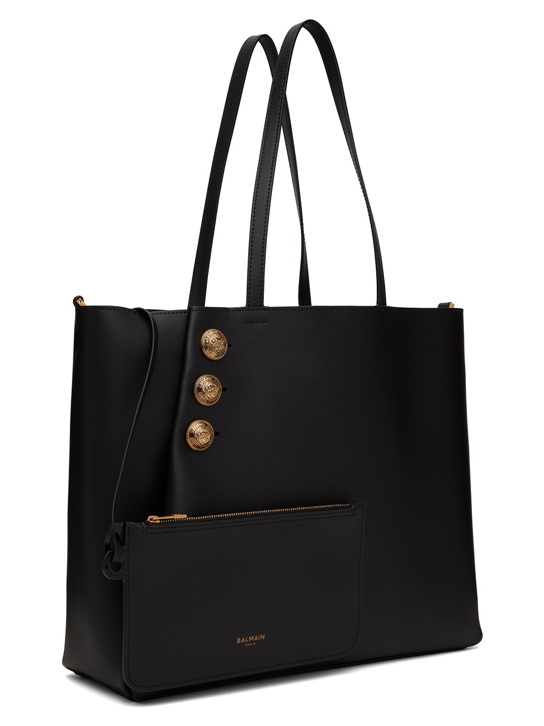 Black Emblème Leather Tote - 2