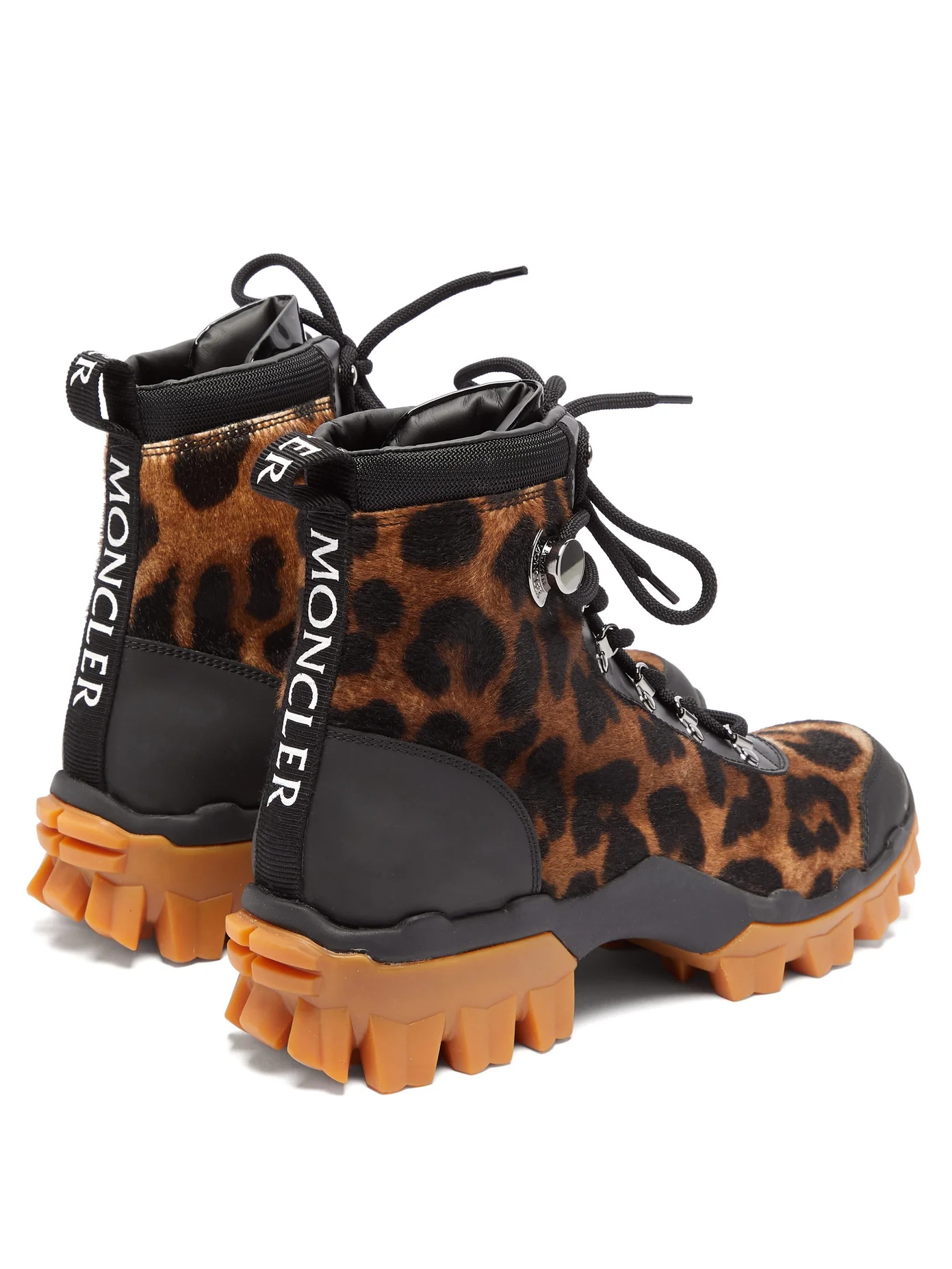 Helis leopard-print calf-hair hiking boots - 4