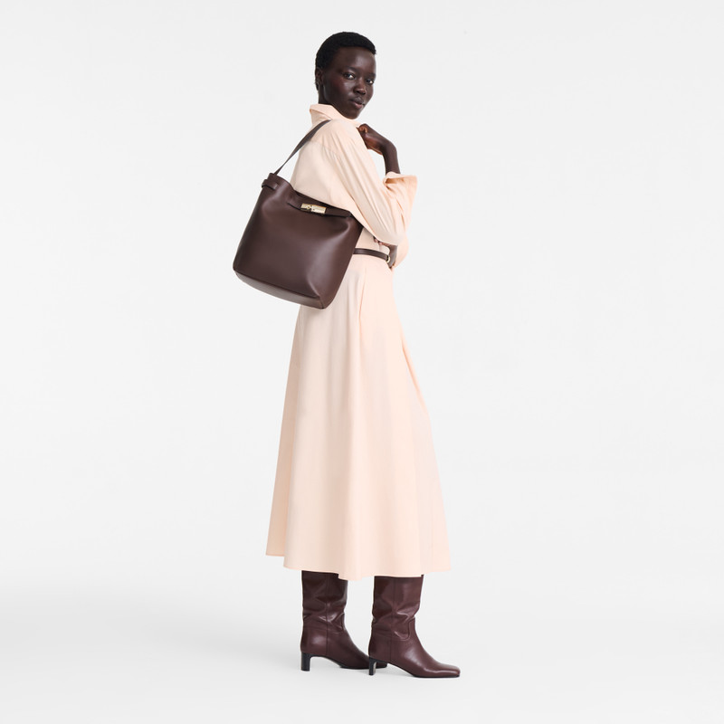 Longchamp Le Smart Shoulder bag Mocha - Leather outlook