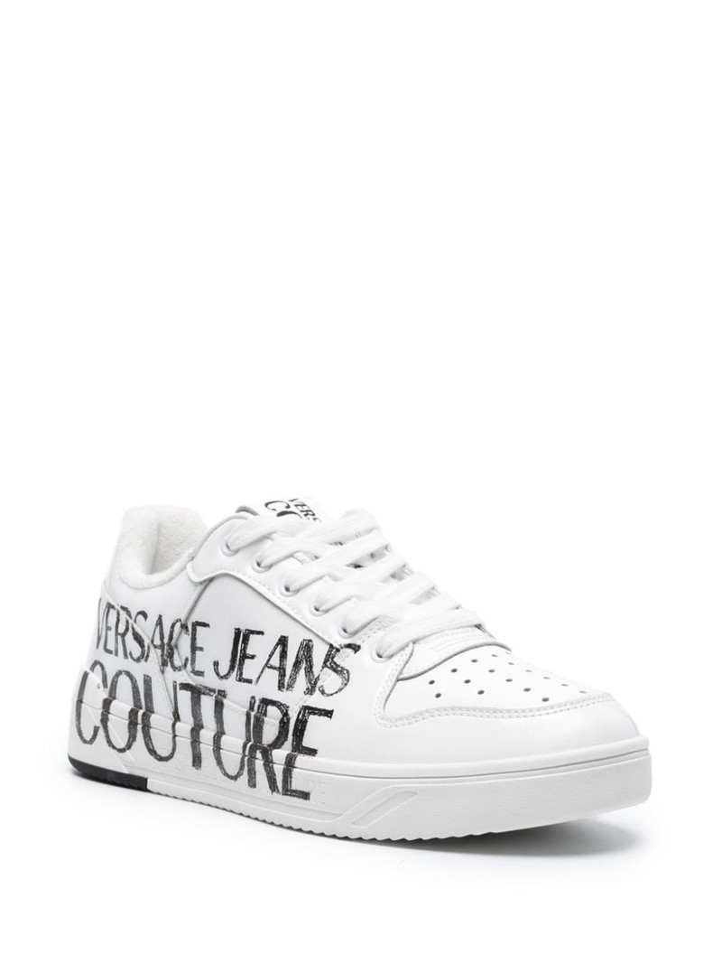 VERSACE JEANS COUTURE Starlight logo-print leather sneakers outlook
