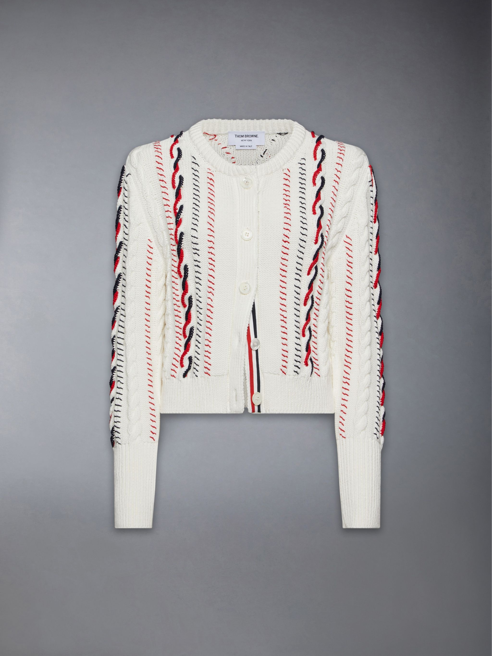 Hand Crochet Cable Knit Cropped Cardigan - 6