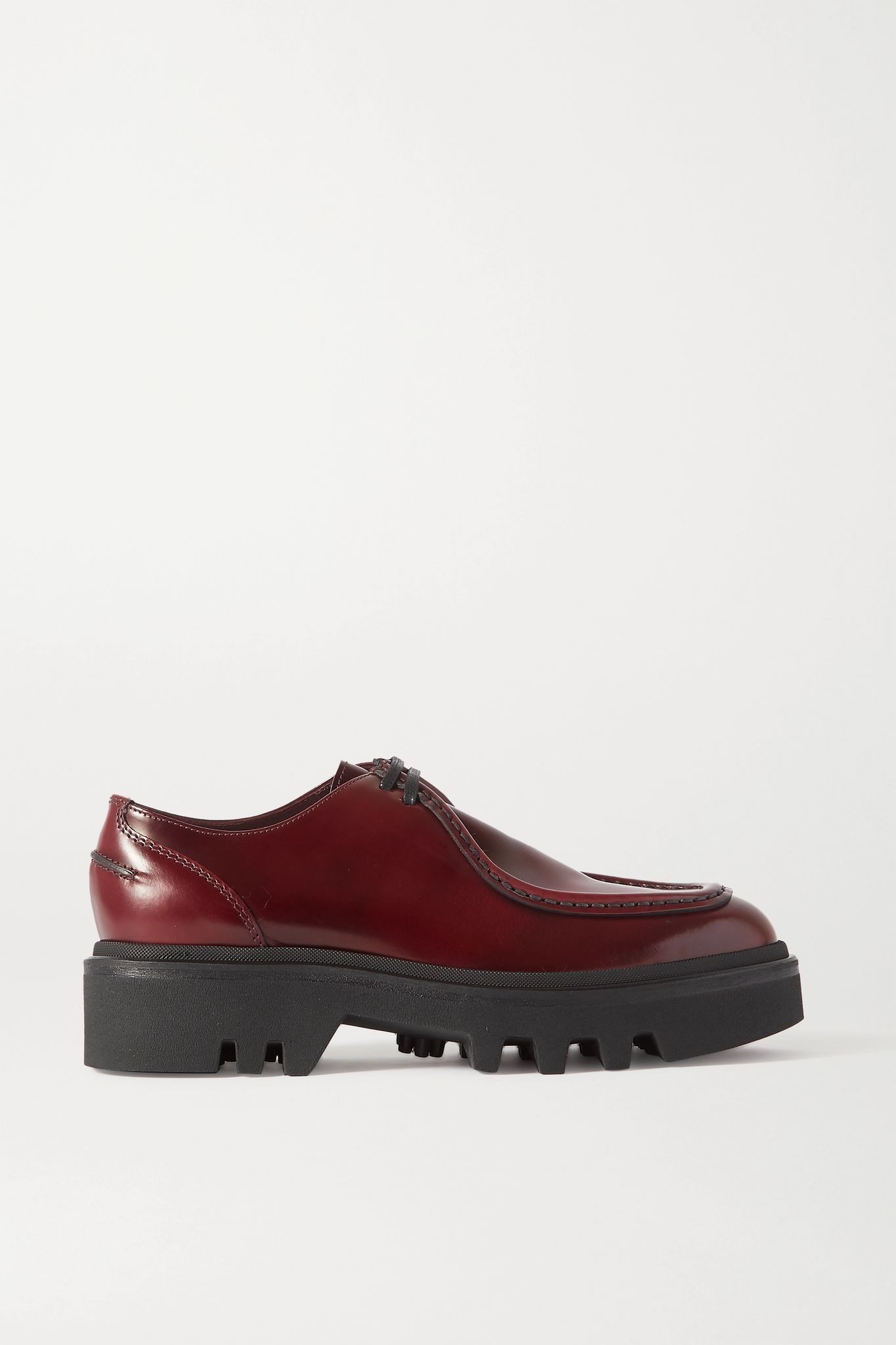 Glossed-leather platform brogues - 1