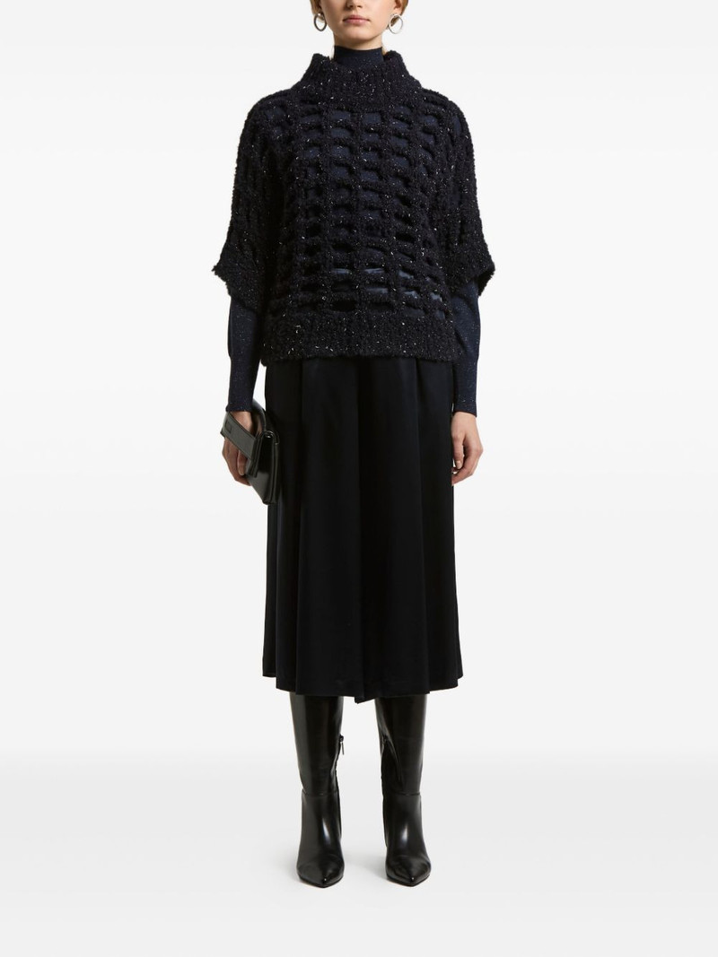 PESERICO high-neck grid cut-out sweater outlook