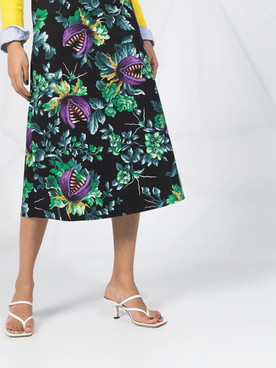 MSGM floral print cotton pencil skirt outlook