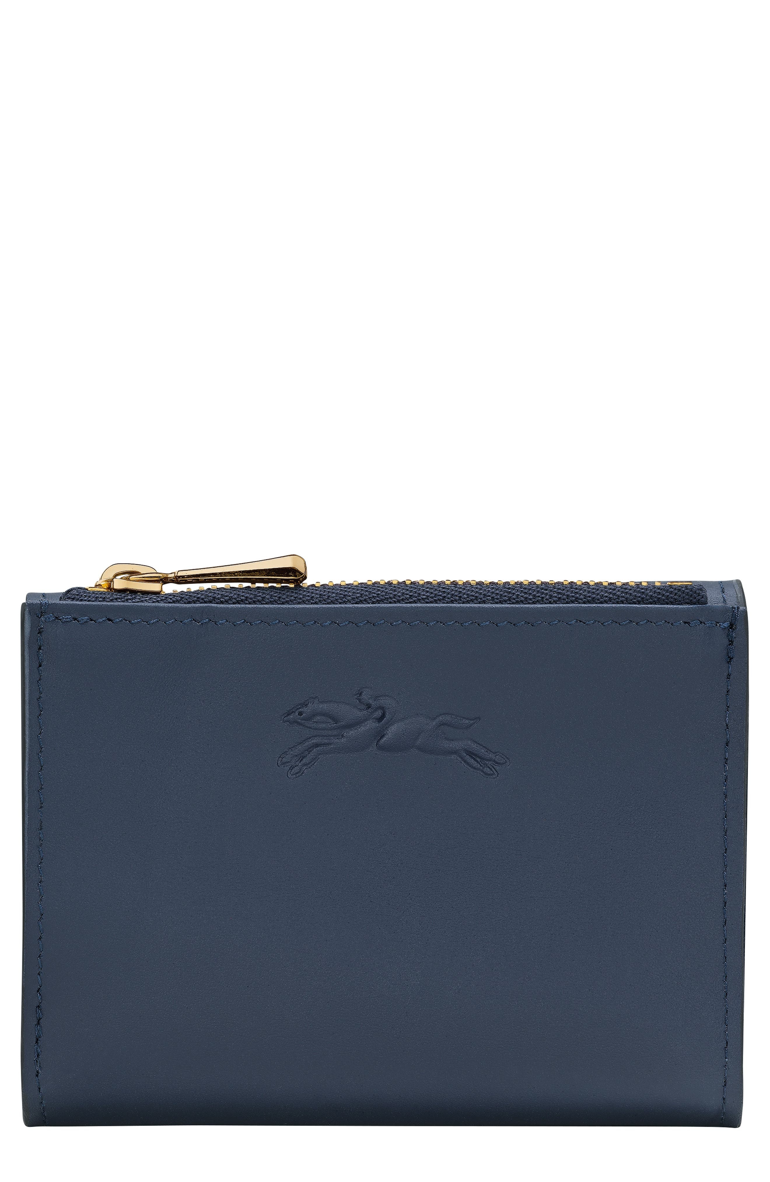 Longchamp Compact Épure Timeless Leather Trifold Wallet in Navy at Nordstrom - 1