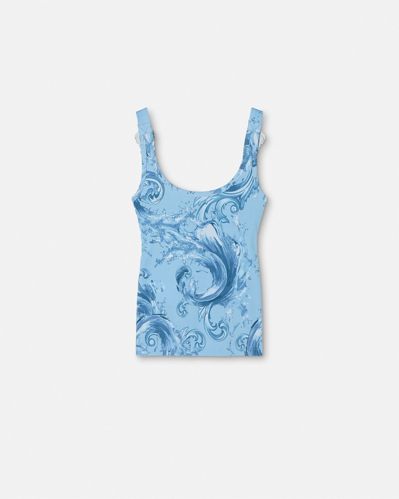 Printed Cotton Draped Tank Top 3