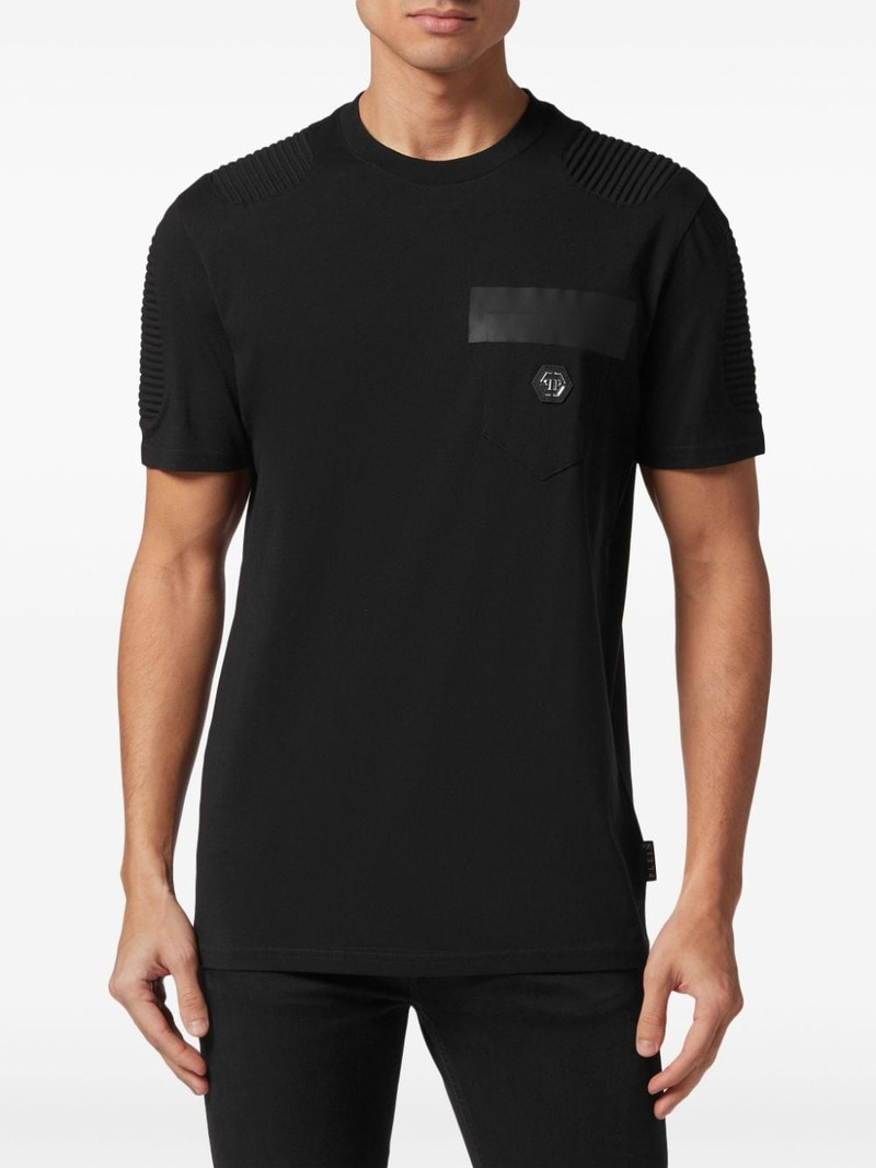 PHILIPP PLEIN logo-appliquÃ© cotton T-shirt outlook