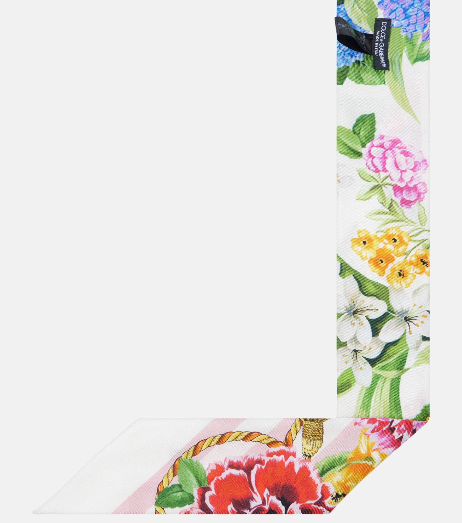 Floral silk twill scarf - 4