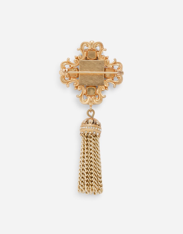 Brooch with rhinestones and tassel - 3