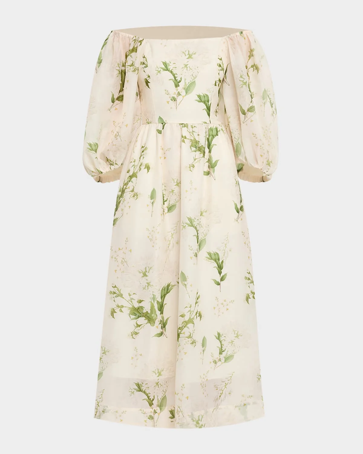 Delphine Smocked Floral-Print Midi Dress - 1