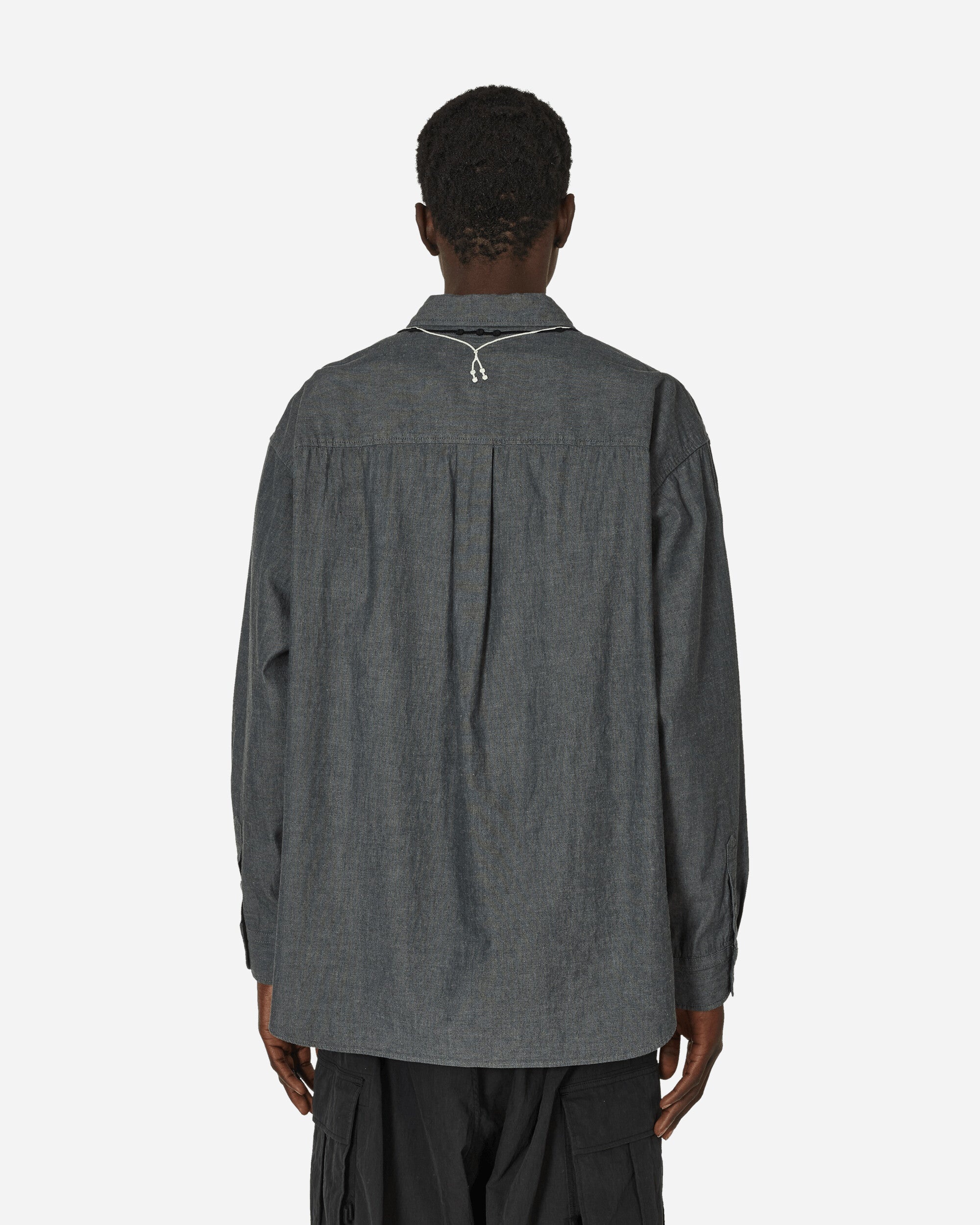 Double Cross Embroidery Longsleeve Shirt Black - 3