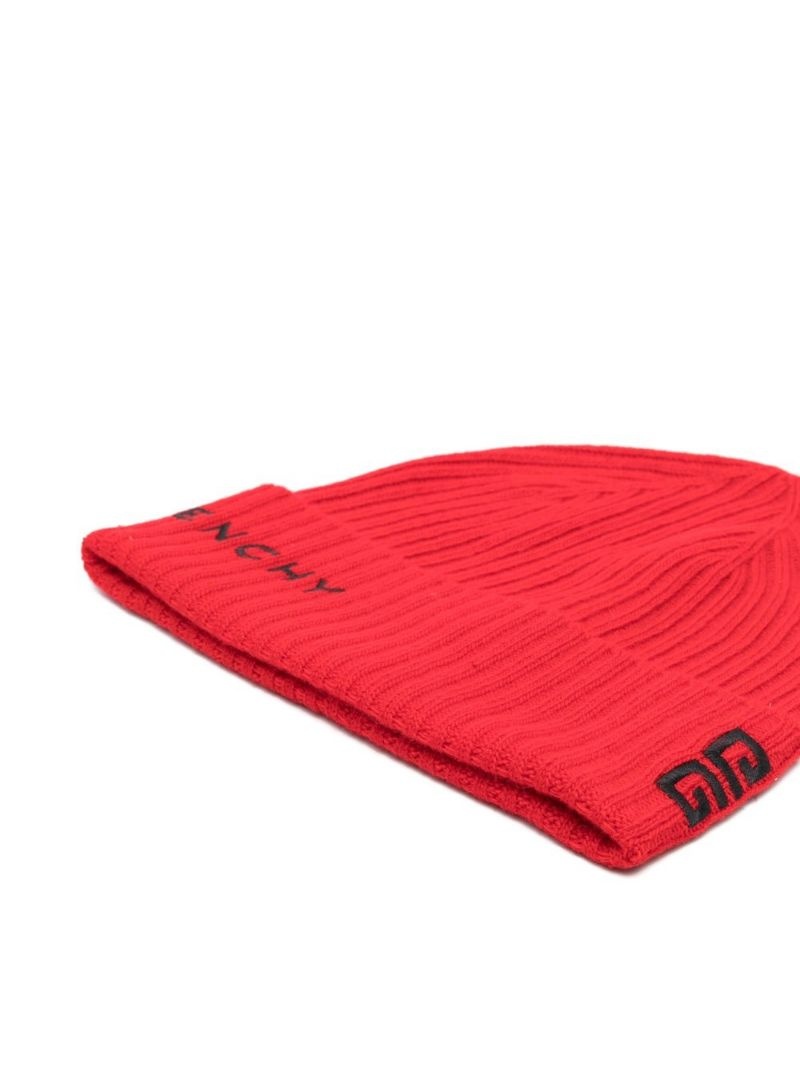 4G-embroidered ribbed-knit beanie - 2