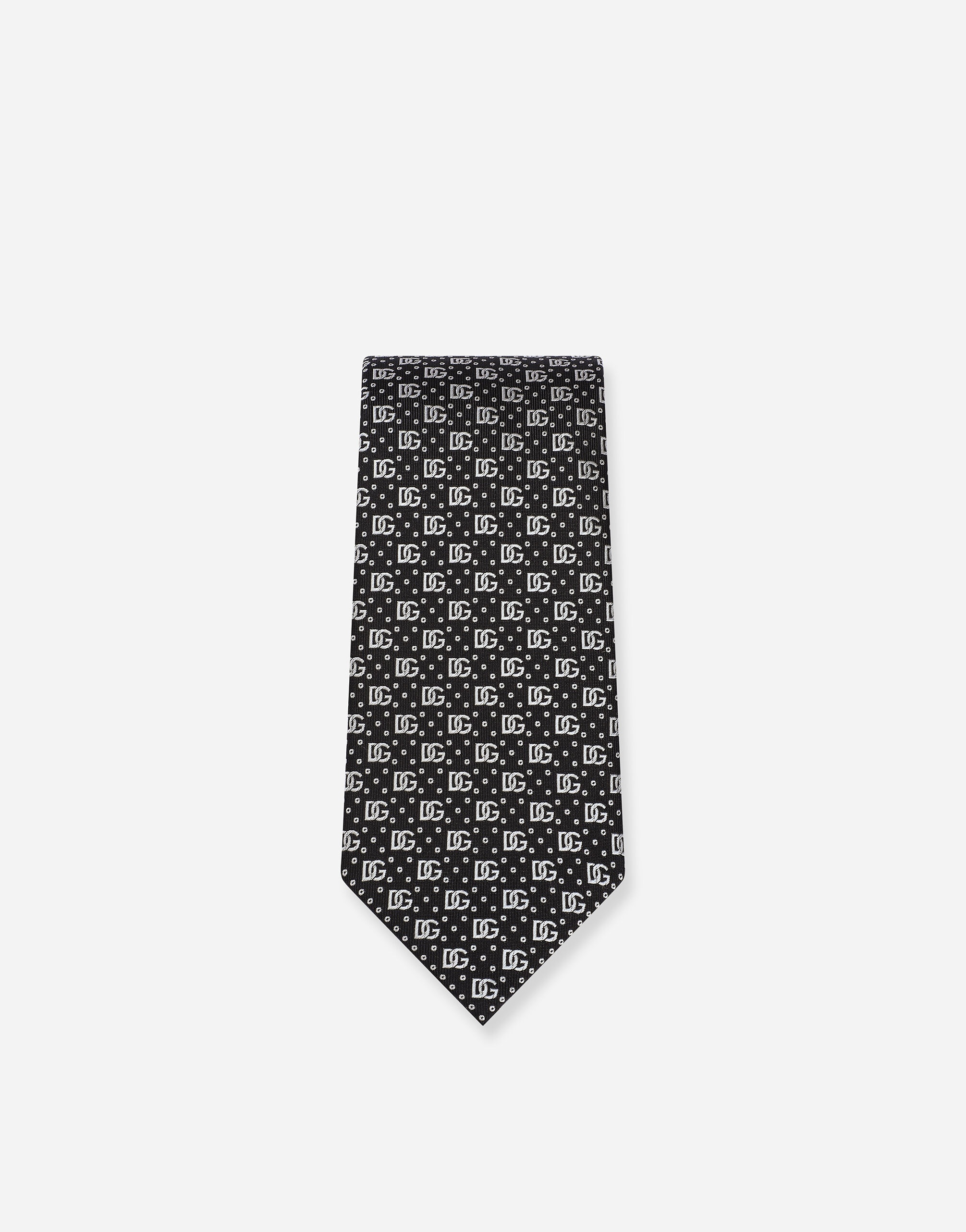 8-cm silk jacquard blade tie with DG logo - 2