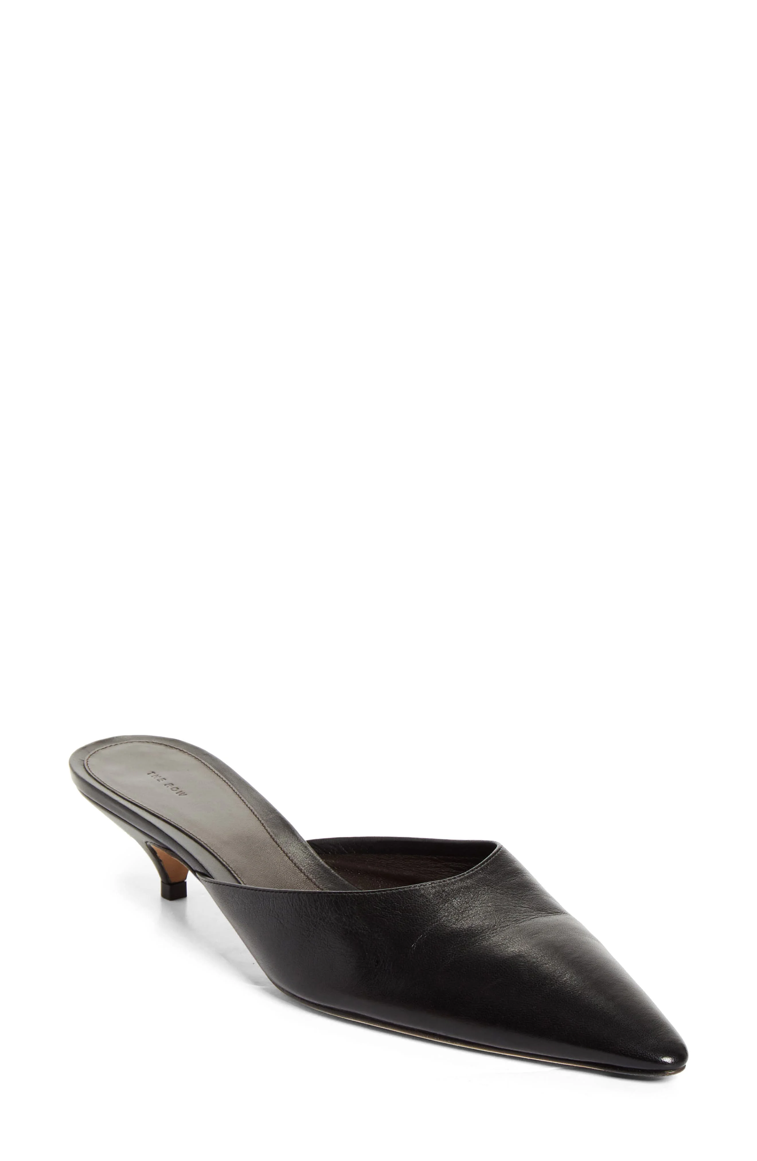 The Row Liiisa Pointed Toe Kitten Heel Mule in Black at Nordstrom - 1