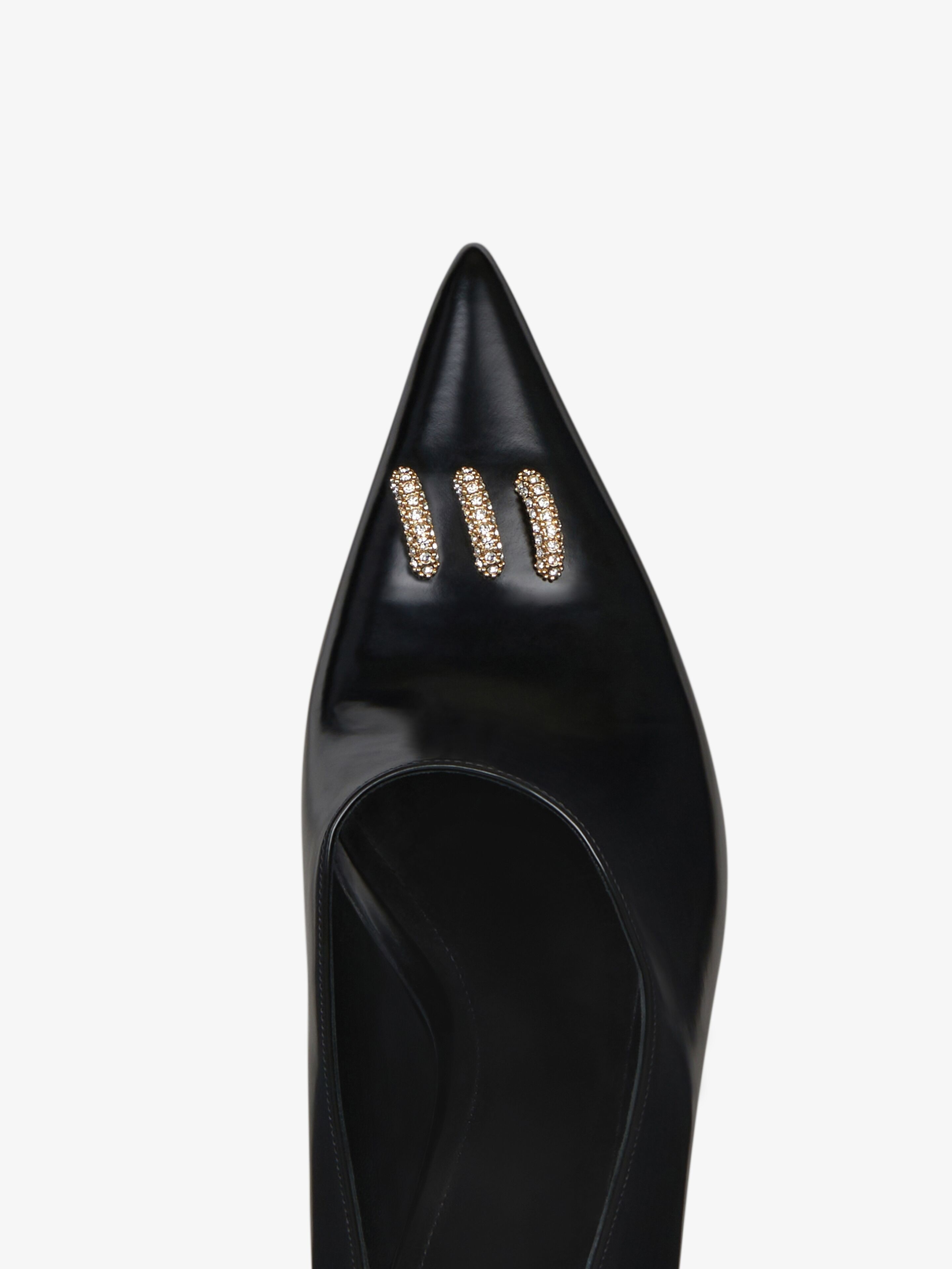 SHOW PUMPS IN LEATHER WITH CRYSTALS - 5