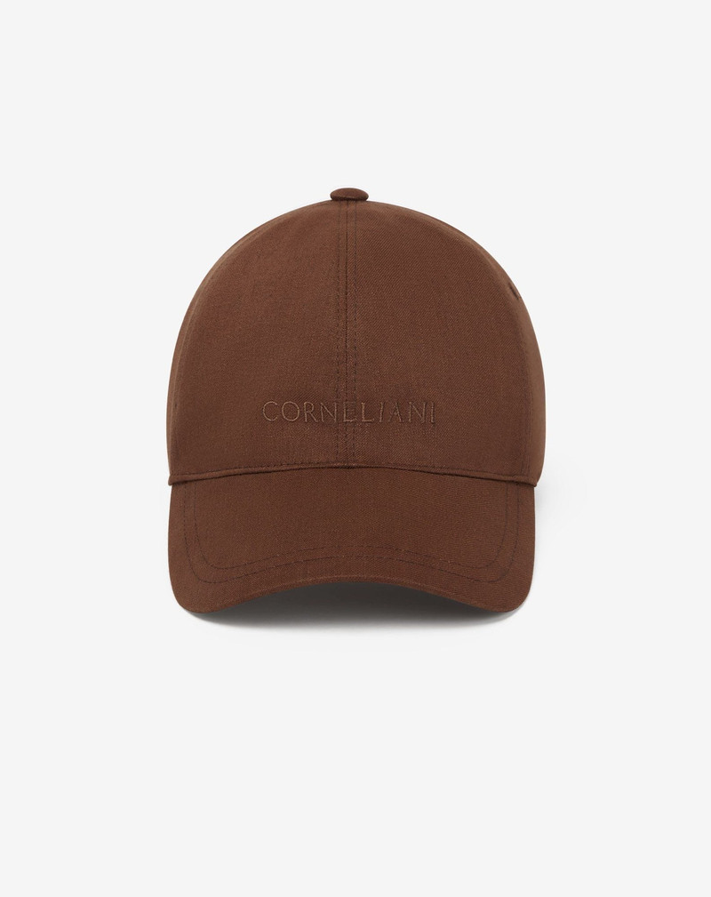 Tobacco-brown linen, wool and mohair baseball cap 3
