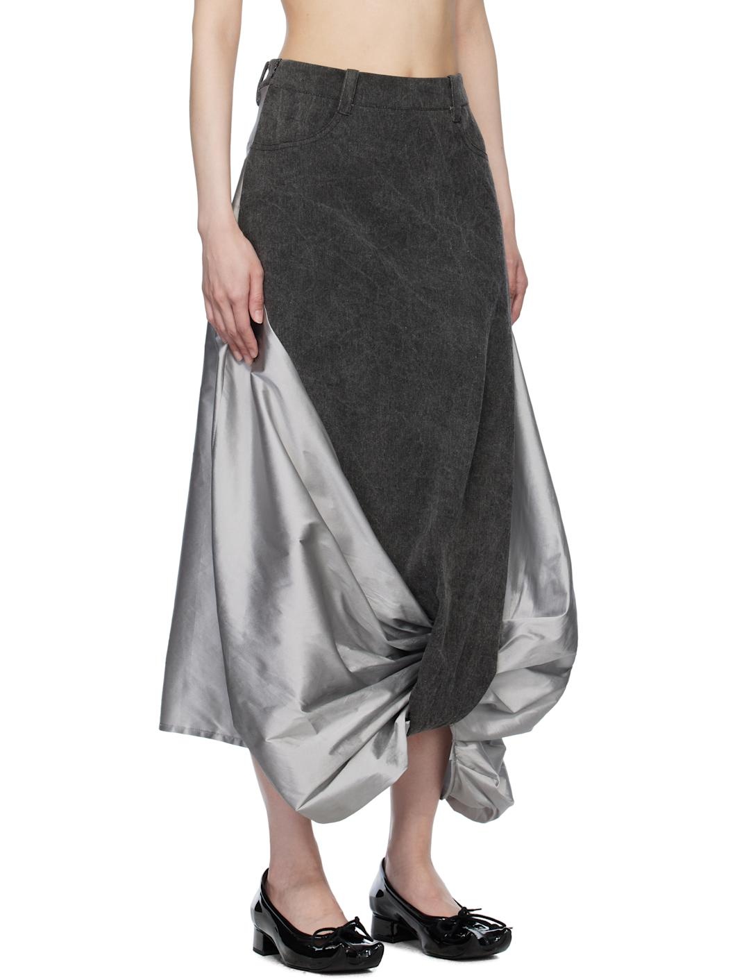 Gray Boletus Midi Skirt - 2