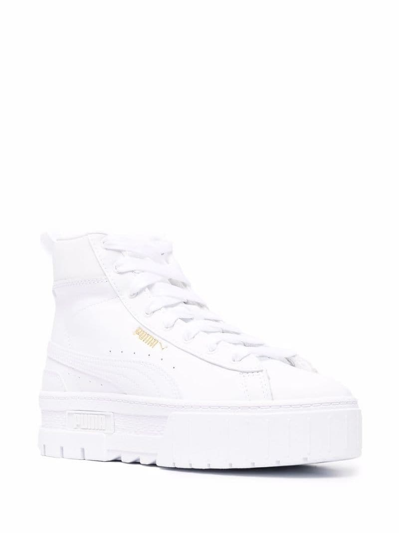 logo-print chunky high-top leather sneakers - 2