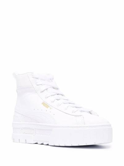 PUMA logo-print chunky high-top leather sneakers outlook
