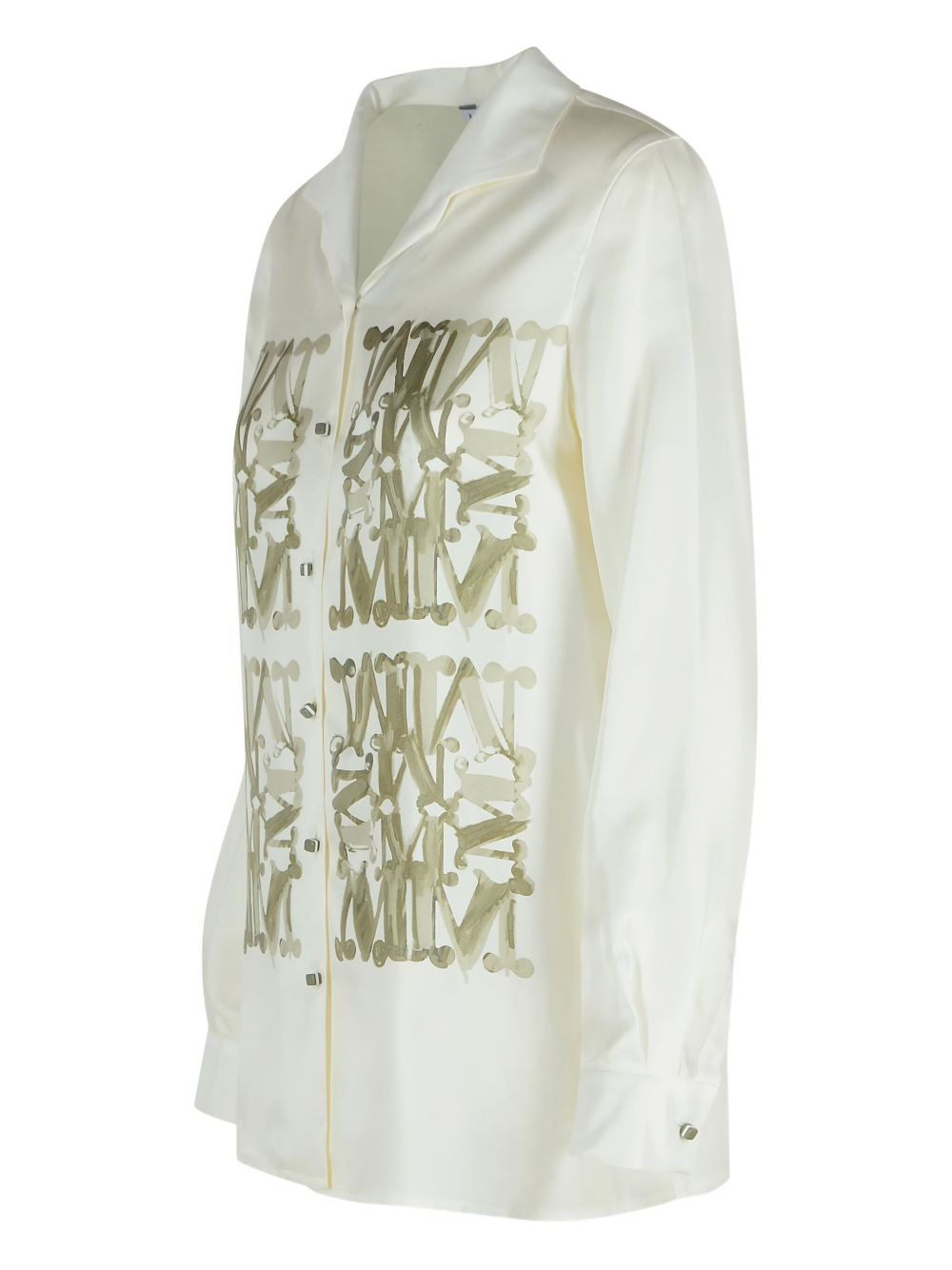 monogram-print silk shirt - 3