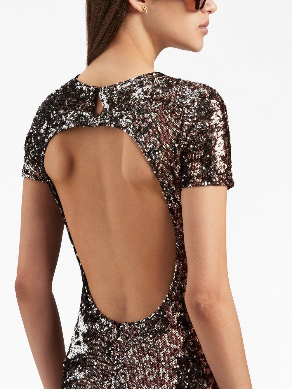 back-opening sequin maxi dress - 6