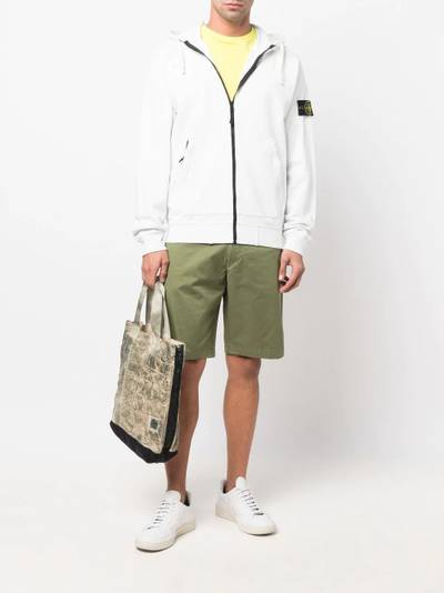 Stone Island Compass-patch zip-up hoodie outlook