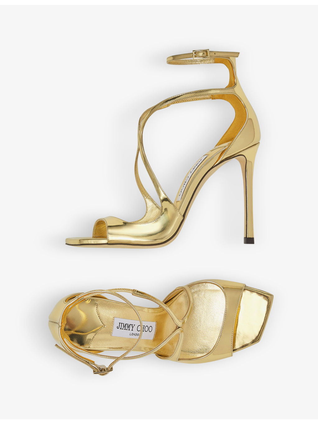 Azia 110 liquid-metal leather heeled sandals - 2