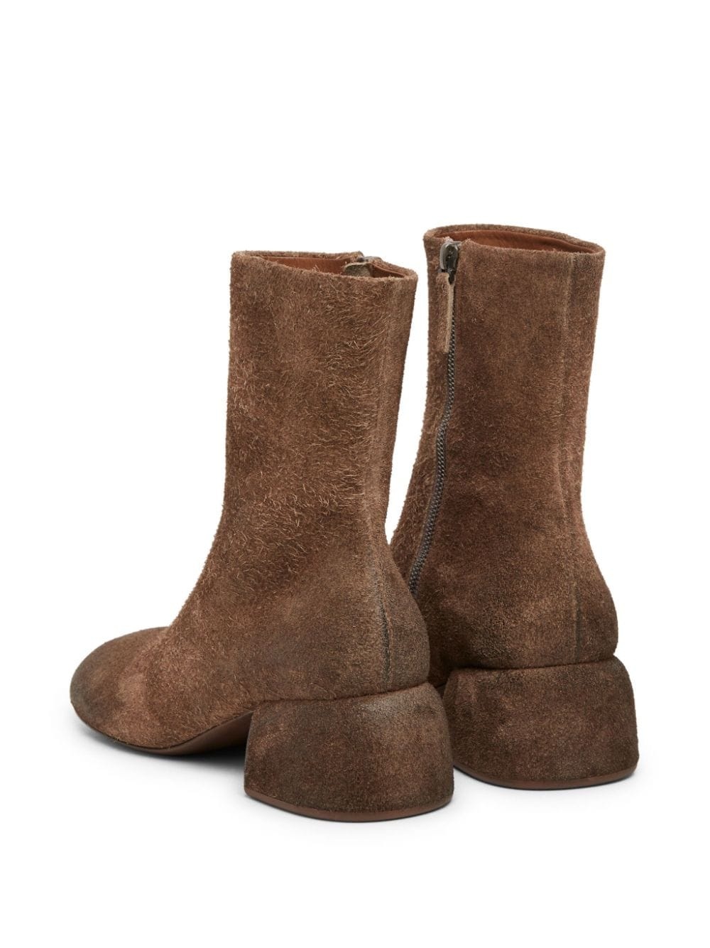round-toe suede ankle boots - 3