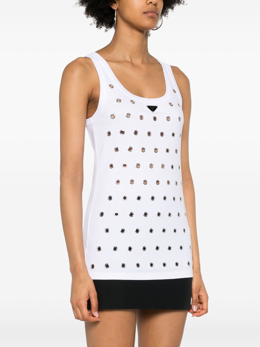 triangle-logo eyelets tank top - 3