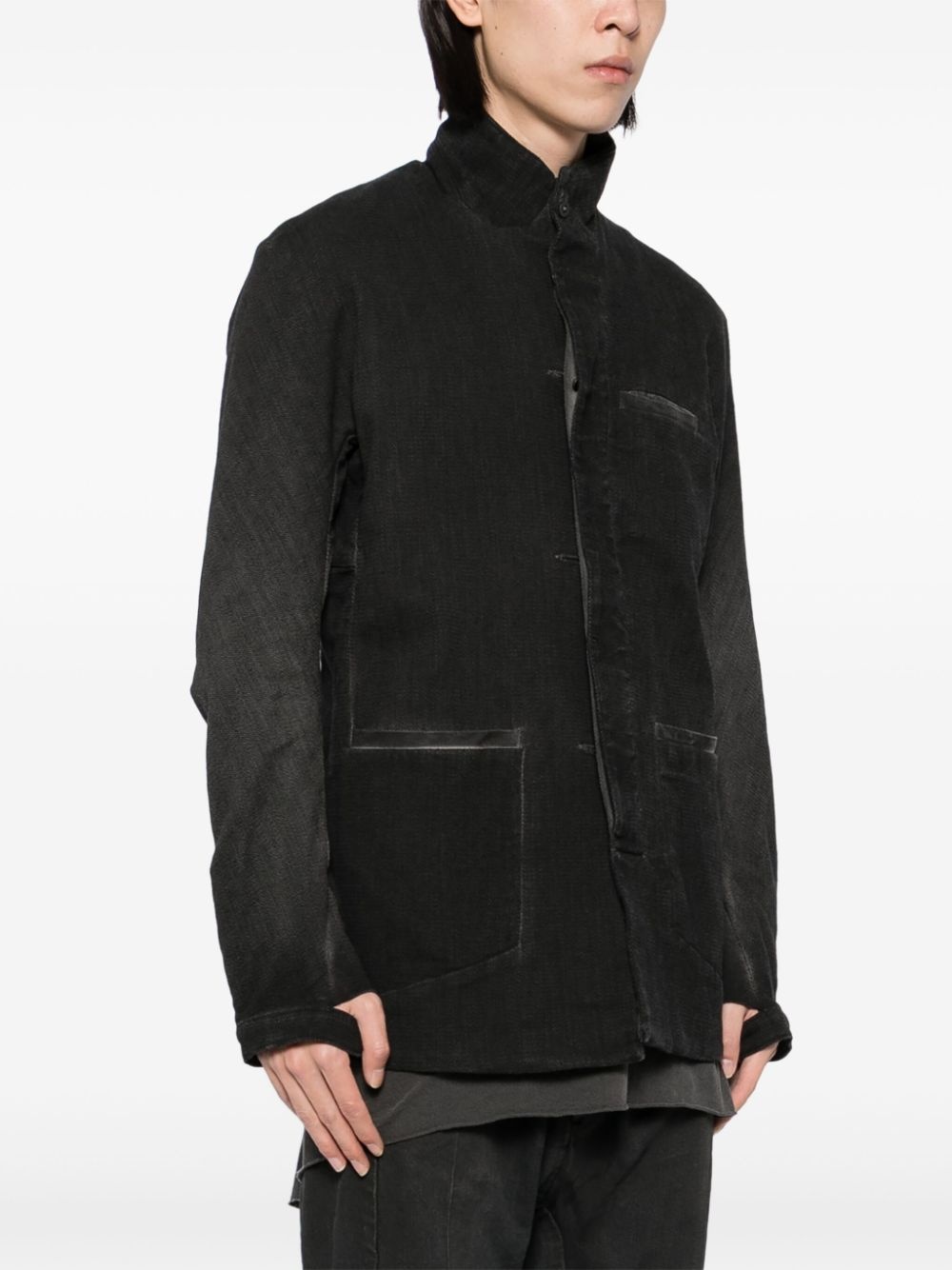 band-collar blazer - 3