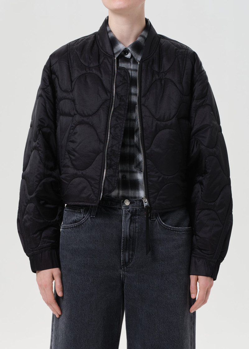 AGOLDE IONA QUILTED JACKET IN BLACK outlook