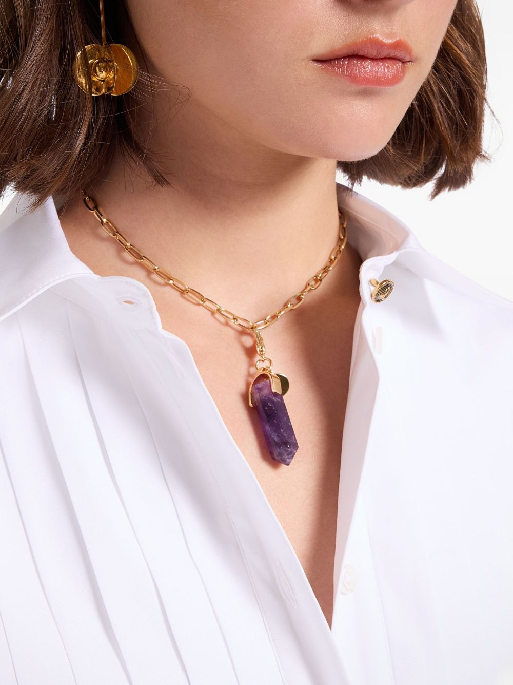 amethyst obelisk charm necklace - 2