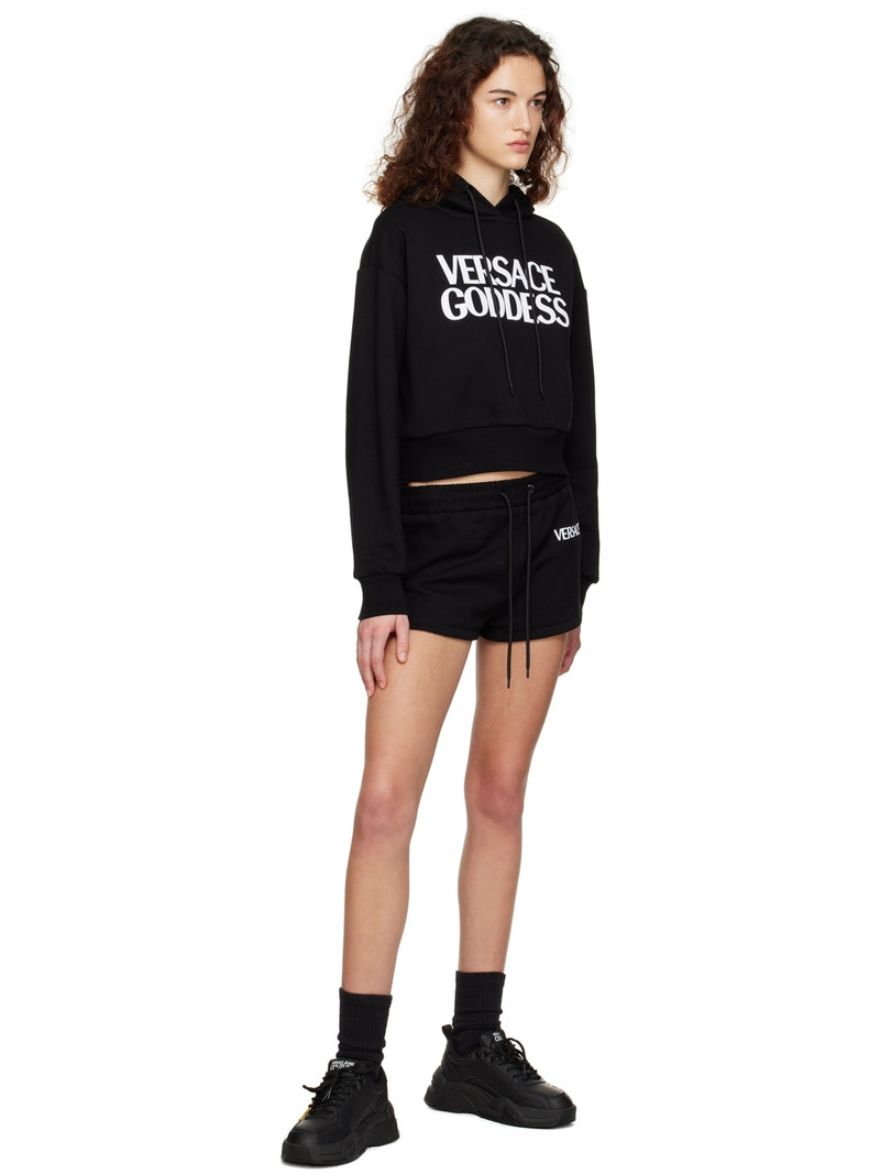 VERSACE Black Embroidered Shorts outlook