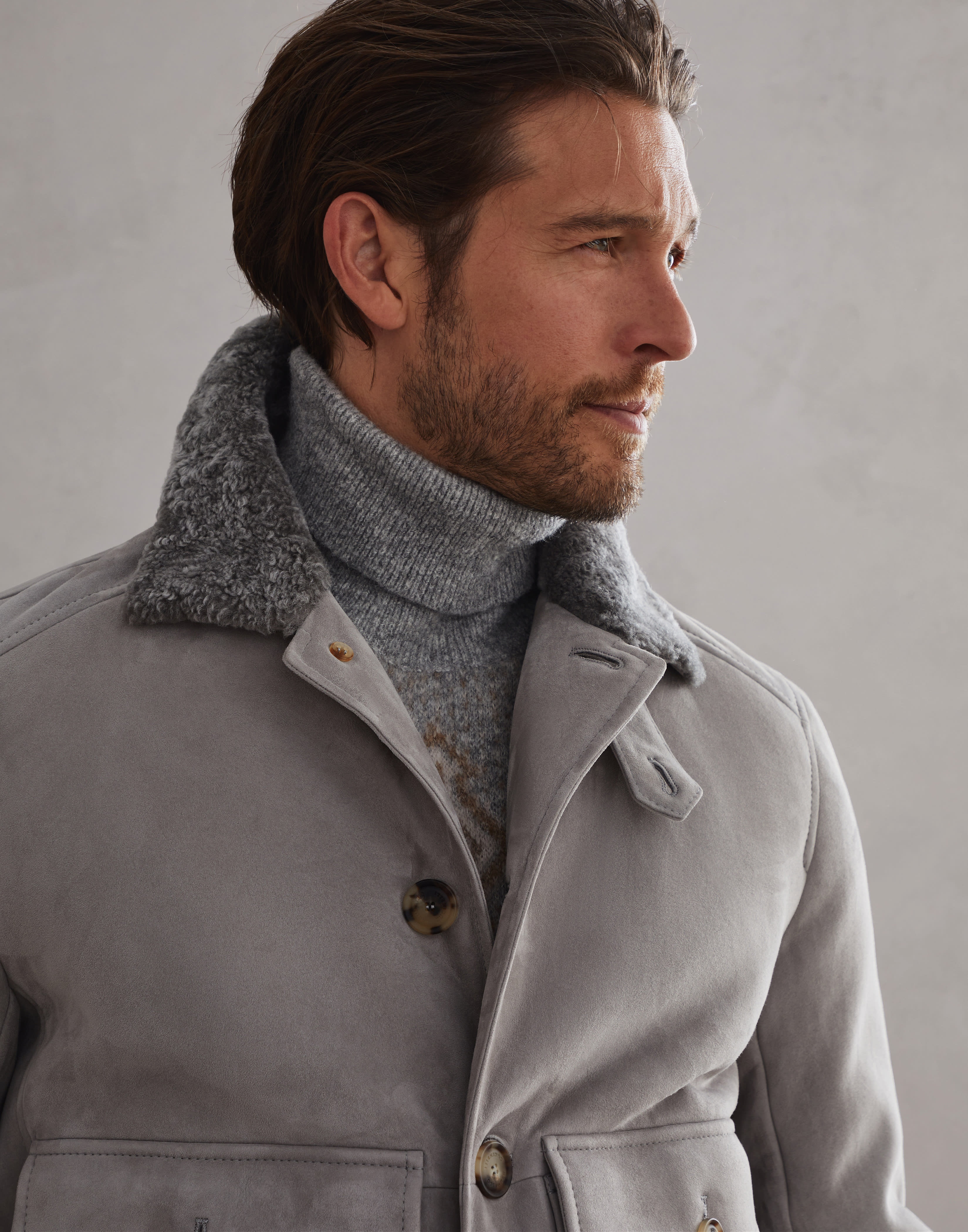 ジャケット BRUNELLO CUCINELLI OUTERWEAR SHEARLING REVERSIBILE AVENA BRUNELLO CUCINELLI Shearling Reversible Avena Outerwear