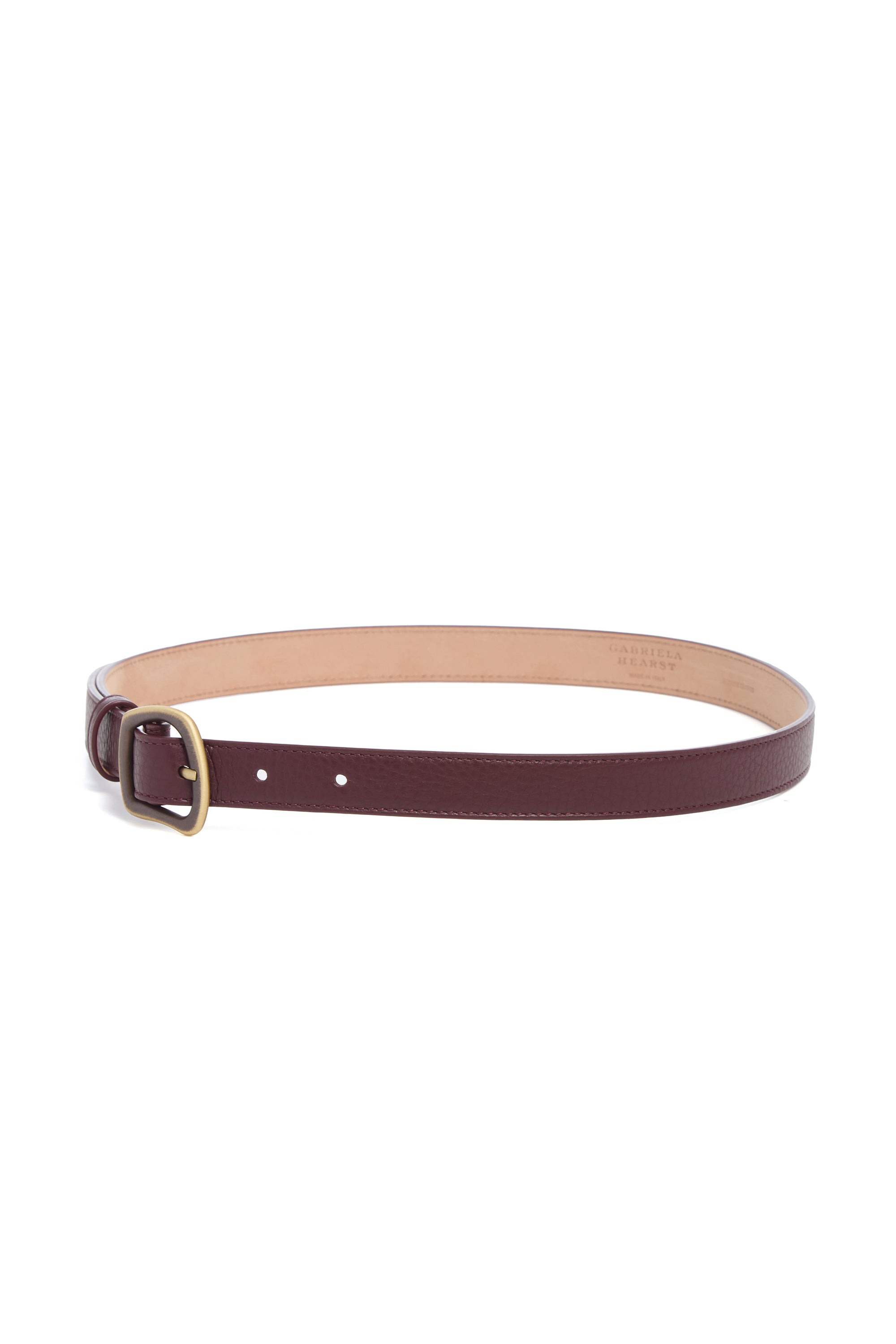 Small Simone Belt in Bordeaux Textured Leather - 2