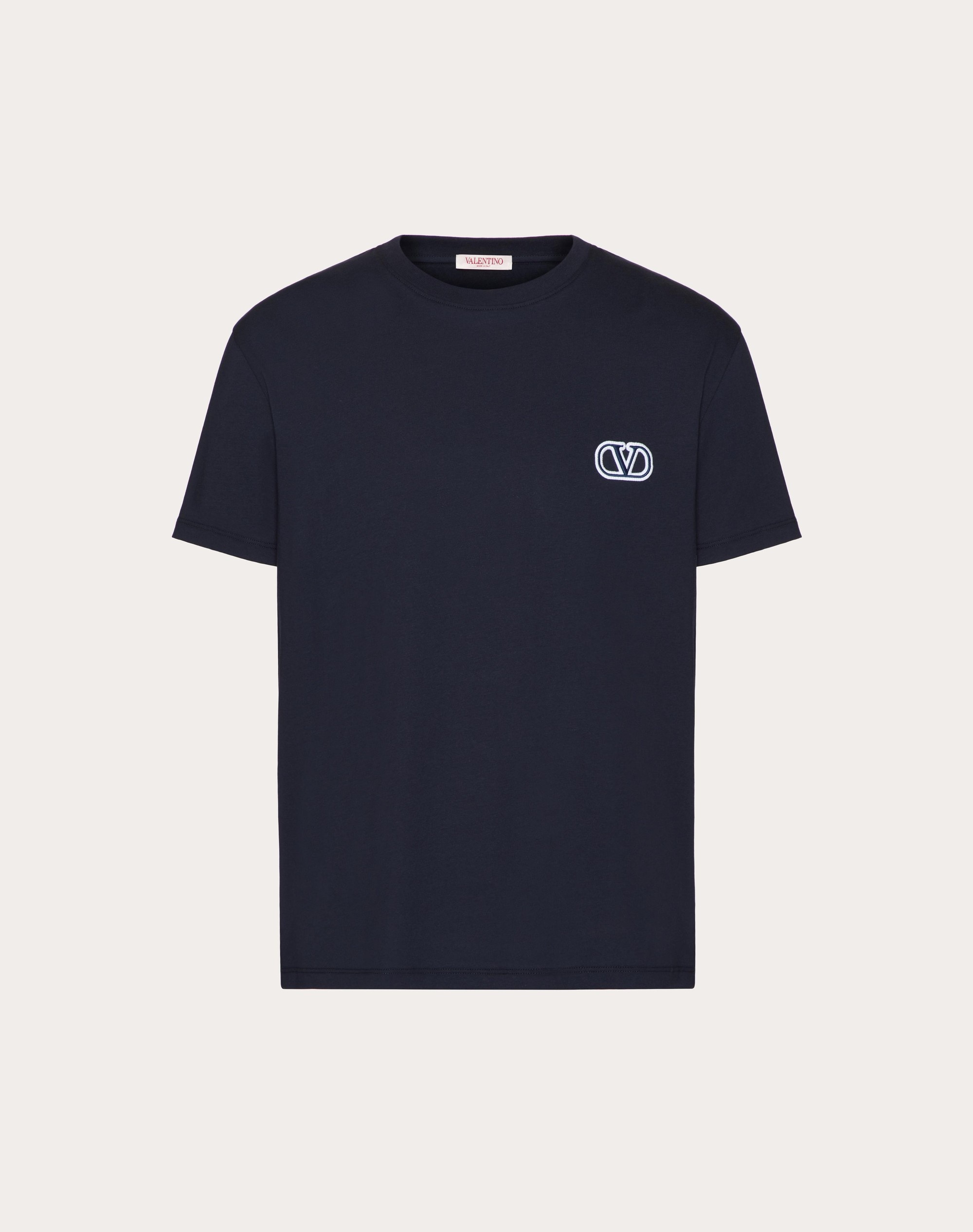 COTTON T-SHIRT WITH VLOGO SIGNATURE PATCH - 1