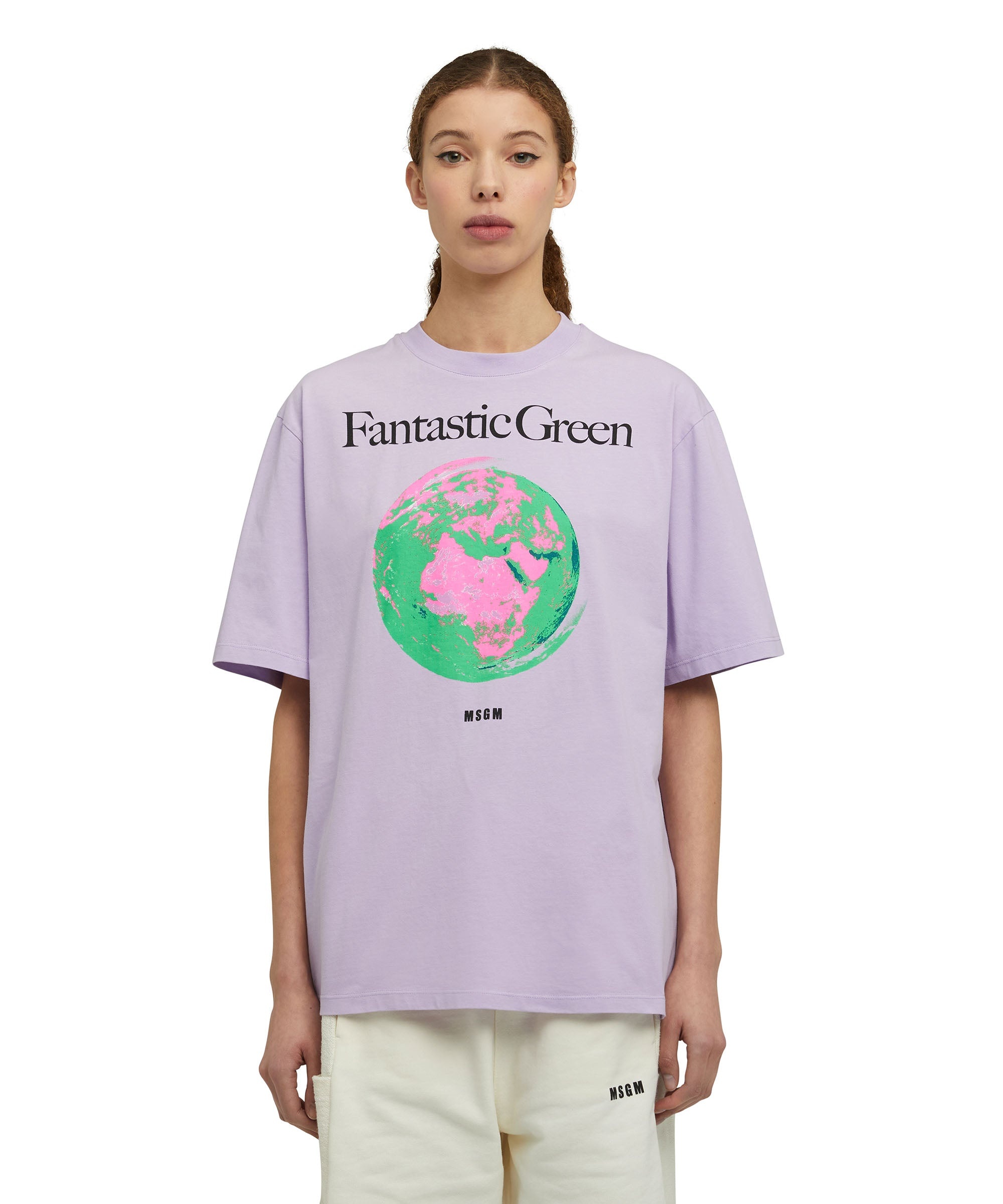 Organic cotton crewneck t-shirt from the MSGM Fantastic Green Capsule - 7
