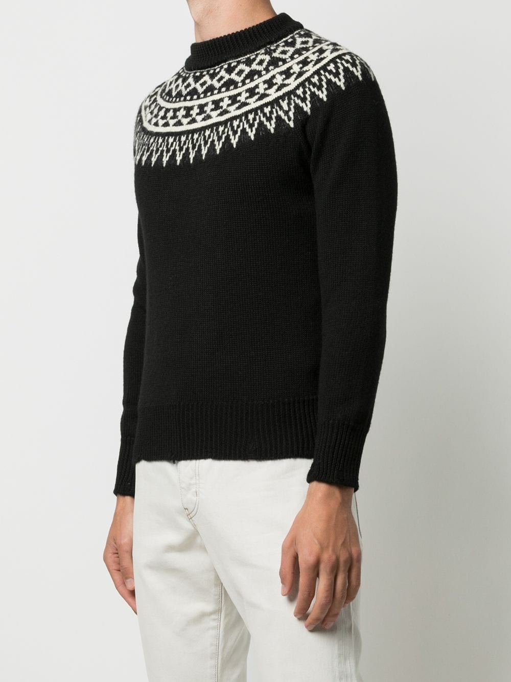 distressed Fair Isle knitted sweater - 3