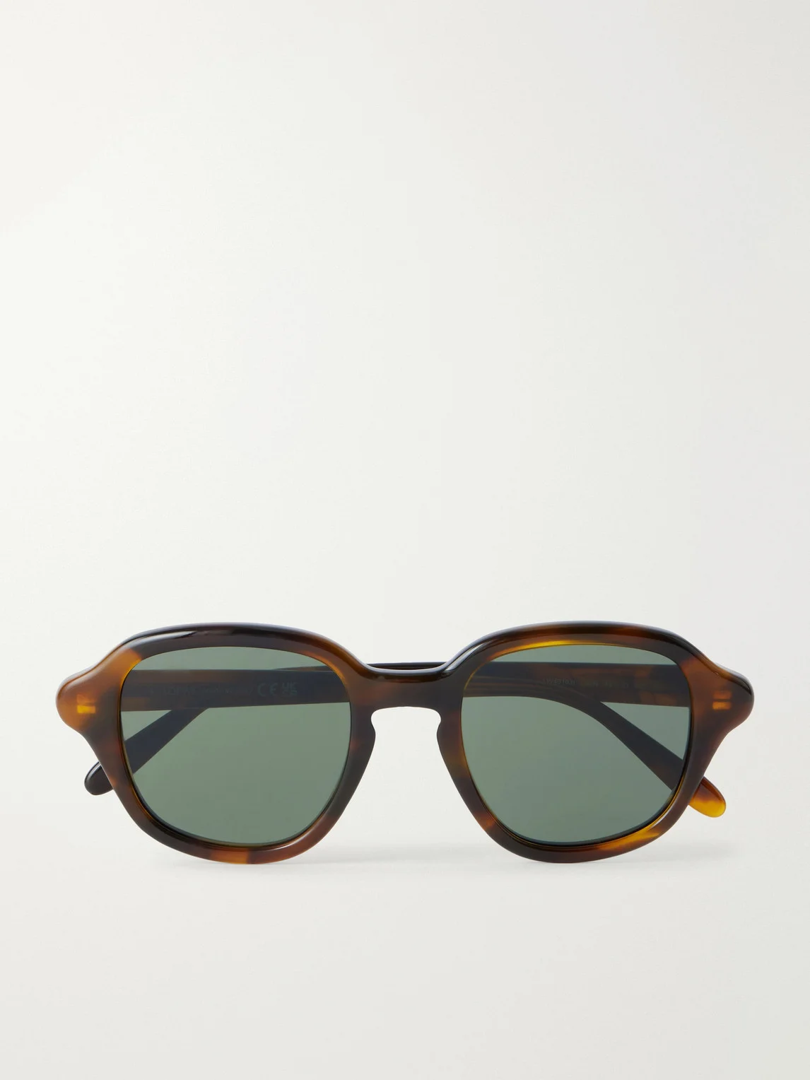 Slim Havana Round-Frame Acetate Sunglasses - 1