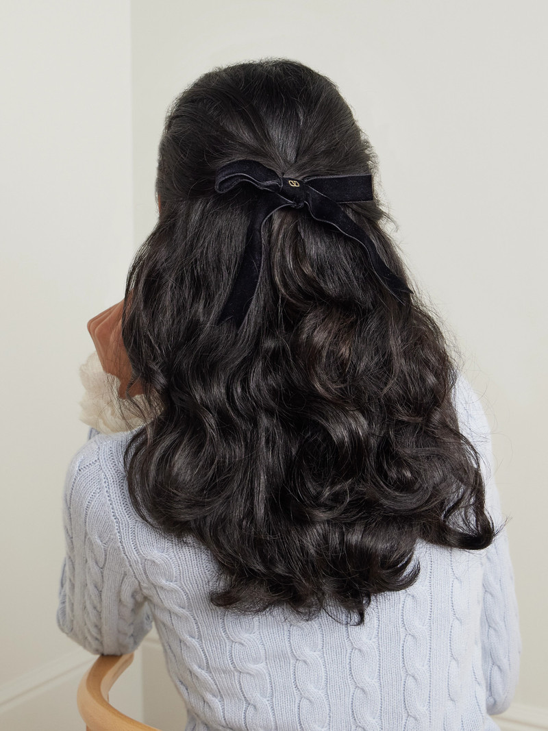 Valentino Silk-velvet Bow Hair Clip outlook
