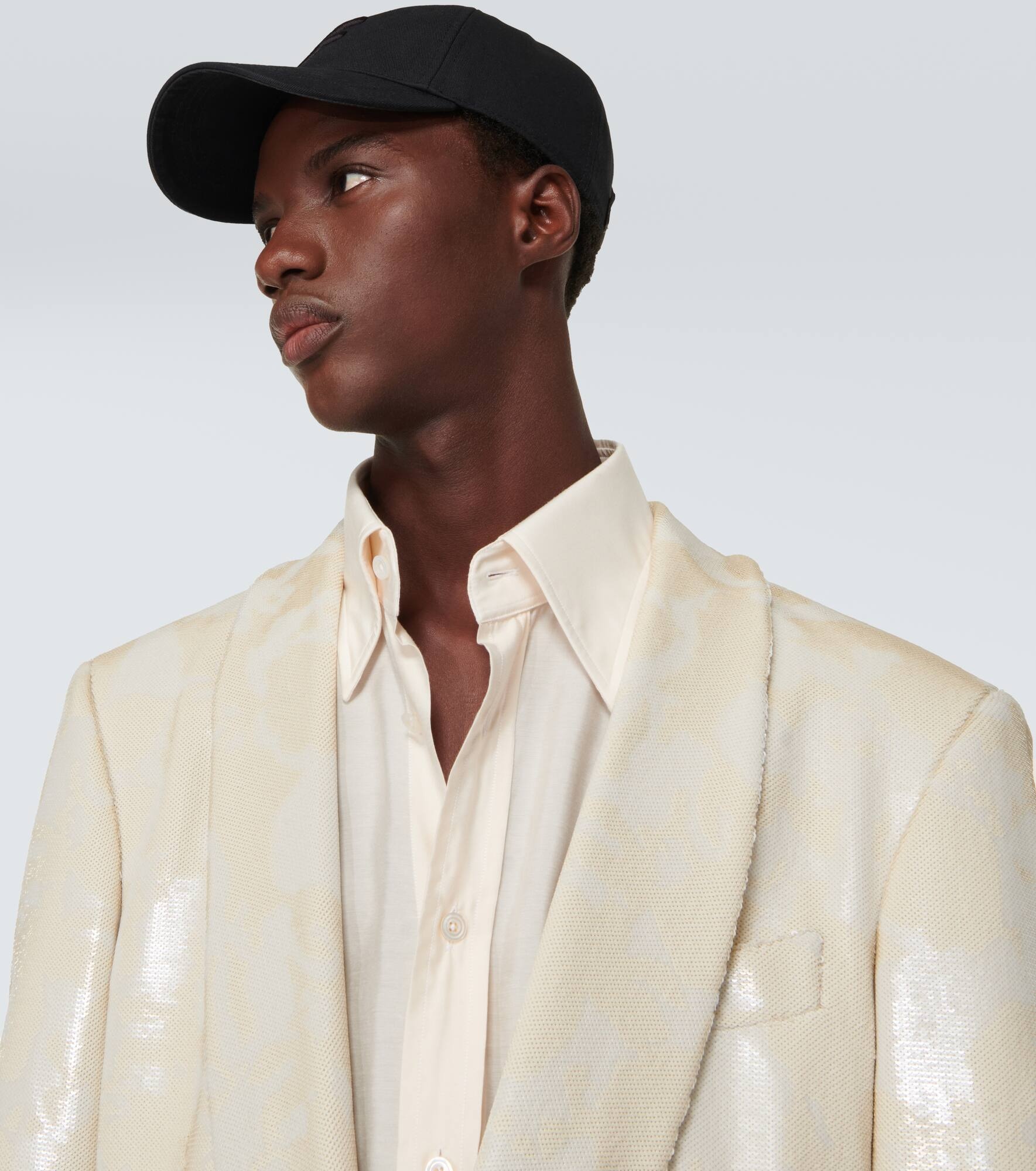 Embroidered canvas and leather cap - 3