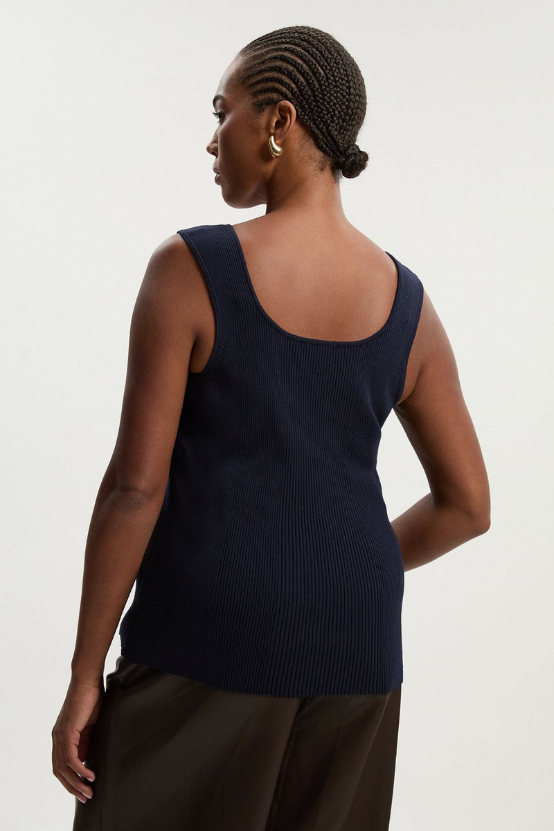 Plus Size Viscose Blend Rib Knit Square Neck Vest 5